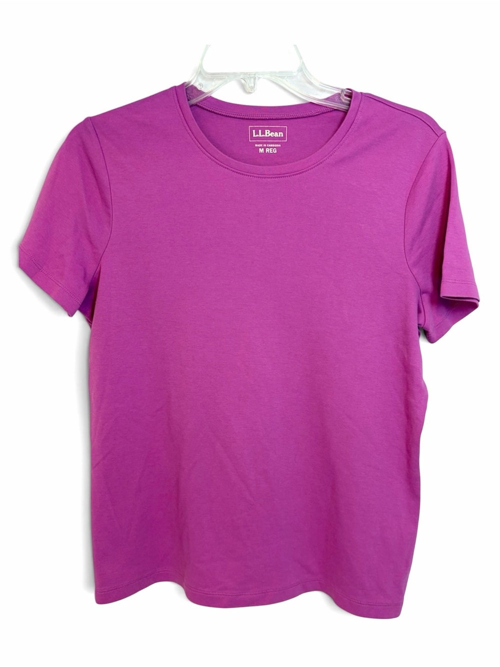 L.L. Bean Women's Short Sleeve Crewneck Tee - Fuchsia Size Medium
